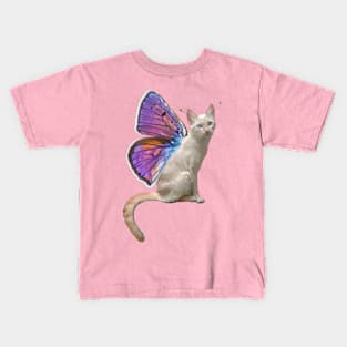 Purple Copper Flitter Kitty Kids T-Shirt